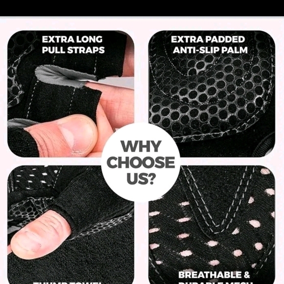 MHIL Weightlifting Gloves with Wrist Support Men's Large Black /Grey New In Box - Picture 4 of 8